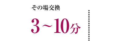 その場交換3～10分